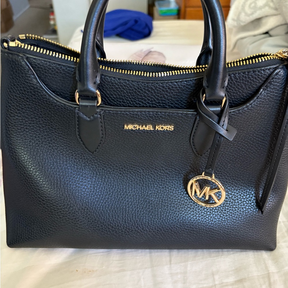 Michael Kors Black Pebbled Leather Satchel